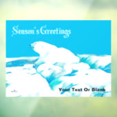 Polair Beer op ijs - Grietings raam van de seizoen Raamsticker (Vel 3)