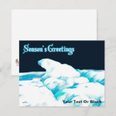 Polair Beer op ijs - Groeten van het seizoen Feestdagenkaart (Voorkant / Achterkant)