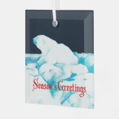 Polair Beer op ijs - Groeten van het seizoen Glas Ornament (Voorkant links)