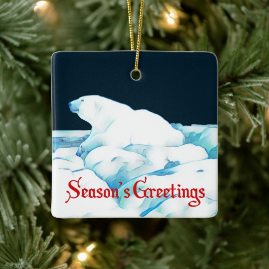 Polair Beer op ijs - Groeten van het seizoen Keramisch Ornament (Boom)