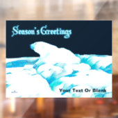 Polair Beer op ijs - Groeten van het seizoen Raamsticker (Vel 2)