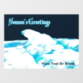 Polair Beer op ijs - Groeten van het seizoen Raamsticker (Vel)