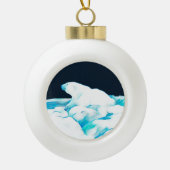 Polair Beer op ijs Keramische Bal Ornament (Voorkant)