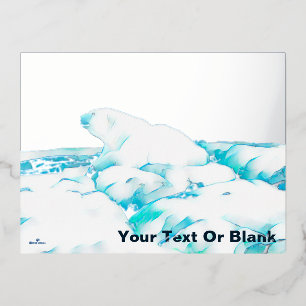 Polair Beer op ijs - SeizoensGroeten Folie Holida Folie Feestdagen Briefkaart