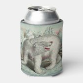  polair beer op ijsberg - winterillustratie blikjeskoeler (Blikje Voorkant)
