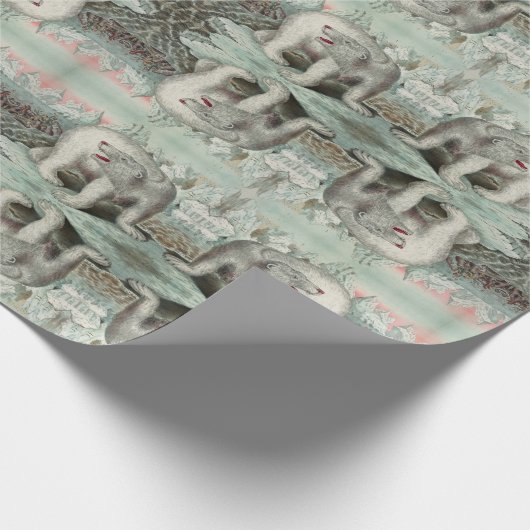  polair beer op ijsberg - winterillustratie cadeaupapier (Hoek)