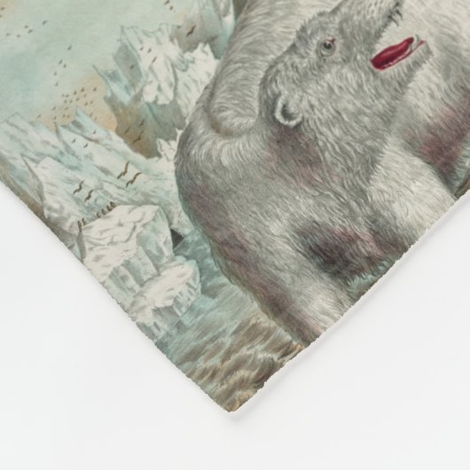  polair beer op ijsberg - winterillustratie fleece deken (Hoek)