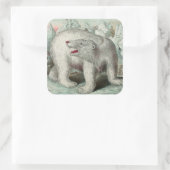  polair beer op ijsberg - winterillustratie vierkante sticker (Tas)