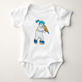 Polair beer op ijshockey met ijshockeystick romper (Voorkant)