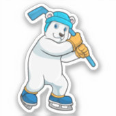 Polair beer op ijshockey met sticker (Voorkant)