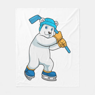 Polair beer op ijshockey met sticker fleece deken