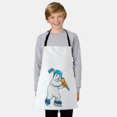 Polair beer op ijshockey met sticker schort (Gedragen)