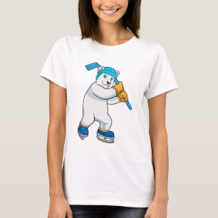 Polair beer op ijshockey met sticker t-shirt