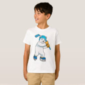 Polair beer op ijshockey met sticker t-shirt (Voorkant volledig)