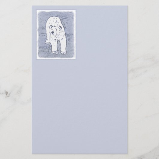 Polair Beer op ijsschilderen - Oorspronkelijke Wil Briefpapier (Voorkant)