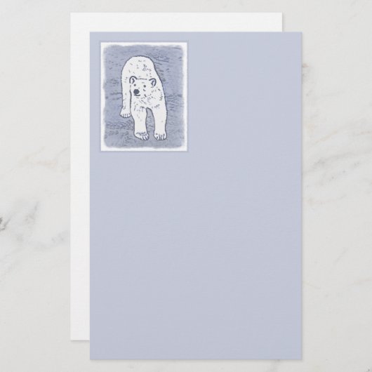 Polair Beer op ijsschilderen - Oorspronkelijke Wil Briefpapier (Voorkant / Achterkant)