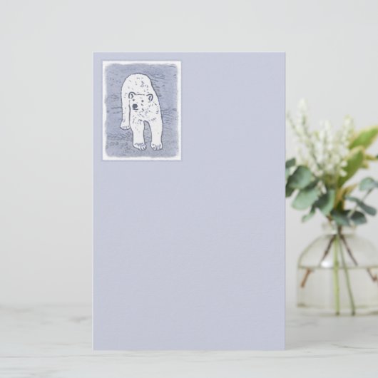 Polair Beer op ijsschilderen - Oorspronkelijke Wil Briefpapier (Staand voorkant)