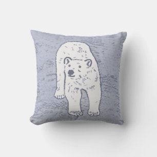 Polair Beer op ijsschilderen - Oorspronkelijke Wil Buitenkussen