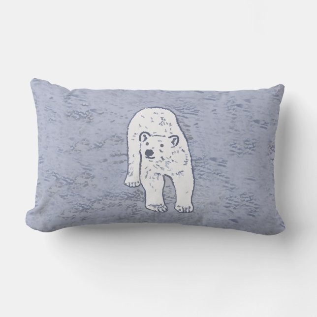 Polair Beer op ijsschilderen - Oorspronkelijke Wil Kussen (Voorkant)