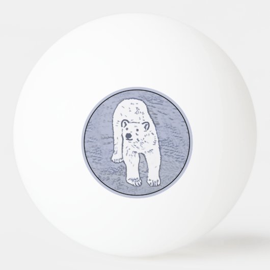 Polair Beer op ijsschilderen - Oorspronkelijke Wil Pingpongbal (Voorkant)