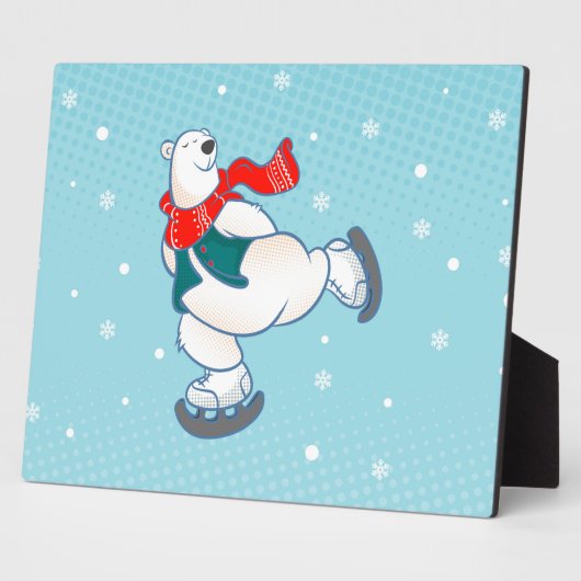 Polair beer op schaatsen fotoplaat (Zijkant)