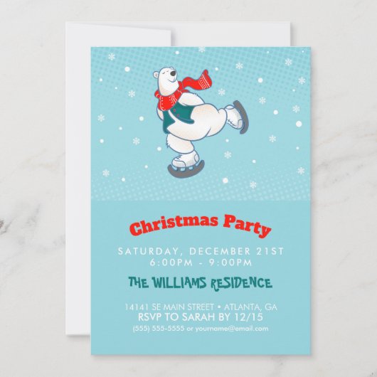 Polair beer op schaatsen kaart (Voorkant)