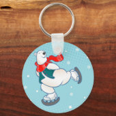 Polair beer op schaatsen sleutelhanger (Voorkant)