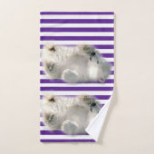 Polair Beer Paarse Stripe Bathroom-handdoekjes Bad Handdoek (Handdoek)