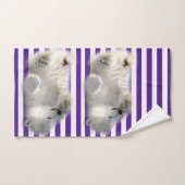 Polair Beer Paarse Stripe Bathroom-handdoekjes Bad Handdoek (Handdoek)