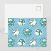 Polair Beer Patroon - Cute Winter Feestdagen Briefkaart (Voorkant / Achterkant)