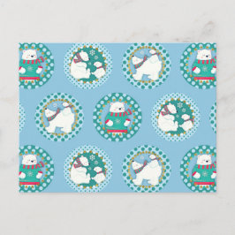 Polair Beer Patroon - Cute Winter Feestdagen Briefkaart