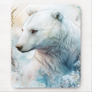 Polair Beer Portret Dierenschilderij Wildlife Snow Muismat