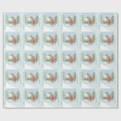 Polair Beer rendierpapier met huidblauw omslagpapi Cadeaupapier (Vlak)