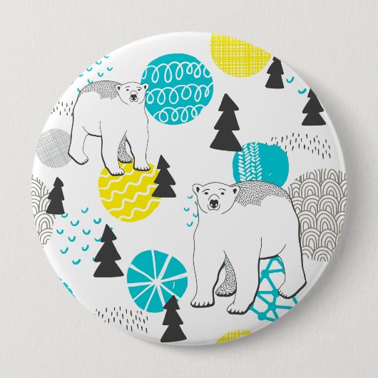 Polair beer ronde button 4,0 cm (Voorkant)