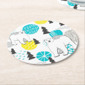 Polair beer ronde kartonnen onderzetter (Gebogen)