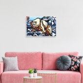 Polair Beer schilderen Canadees Wildlife Canvas af (Insitu (Woonkamer))