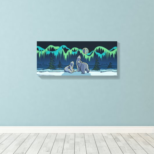 Polair Beer schilderen Canadees Wildlife Canvas af (Insitu (Houten vloer))