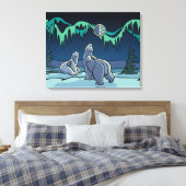 Polair Beer schilderen Canadees Wildlife Canvas af (Insitu (Slaapkamer))