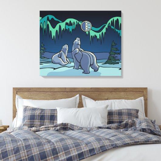 Polair Beer schilderen Canadees Wildlife Canvas af (Insitu (Slaapkamer))