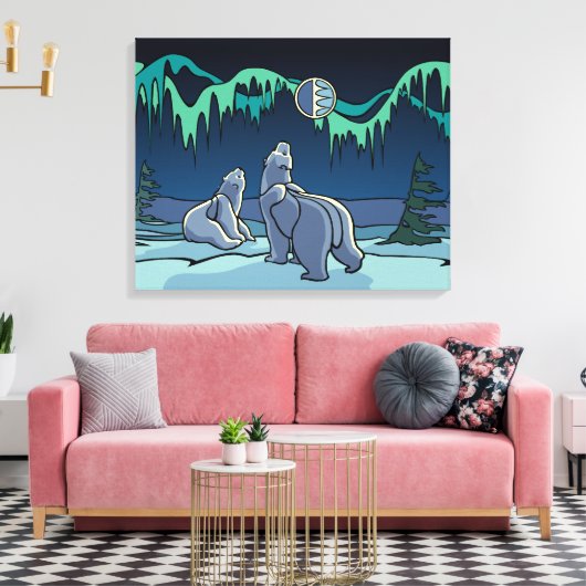 Polair Beer schilderen Canadees Wildlife Canvas af (Insitu (Woonkamer))