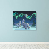 Polair Beer schilderen Canadees Wildlife Canvas af (Insitu (Houten vloer))