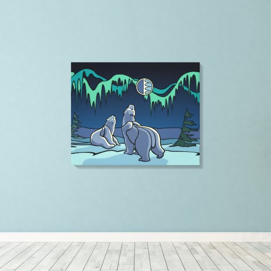 Polair Beer schilderen Canadees Wildlife Canvas af (Insitu (Houten vloer))