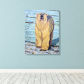 Polair Beer schilderen Canadees Wildlife Canvas af (Insitu (Houten vloer))