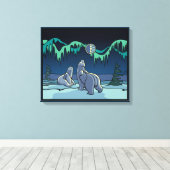 Polair Beer schilderen Canadees Wildlife Canvas af (Insitu (Houten vloer))