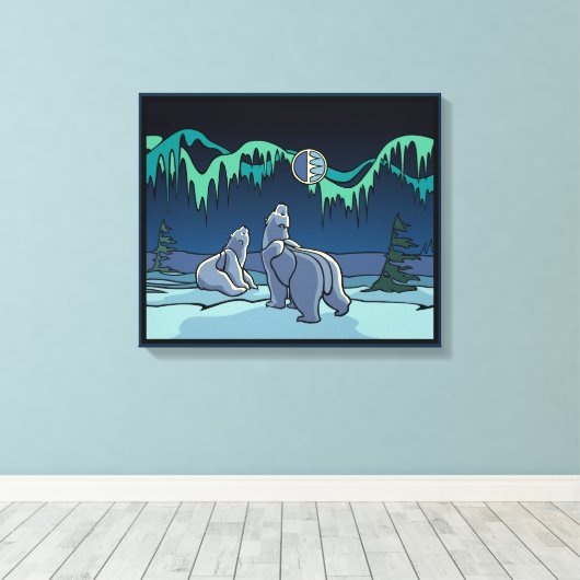 Polair Beer schilderen Canadees Wildlife Canvas af (Insitu (Houten vloer))