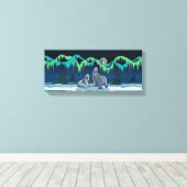 Polair Beer schilderen Canadees Wildlife Canvas af Afdruk (Insitu (Houten vloer))