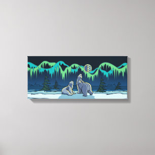 Polair Beer schilderen Canadees Wildlife Canvas af Afdruk