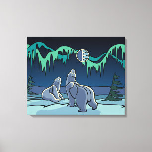 Polair Beer schilderen Canadees Wildlife Canvas af Afdruk