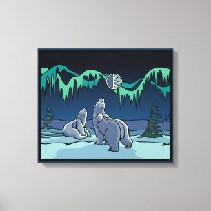 Polair Beer schilderen Canadees Wildlife Canvas af Afdruk