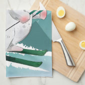 Polair Beer Skiing | Cadeau voor Baby Theedoek (Quarter Fold)